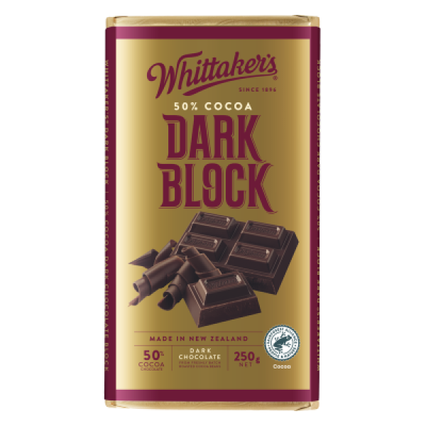 Whittaker's Dark Block 50% Cocoa Dark Chocolate Block