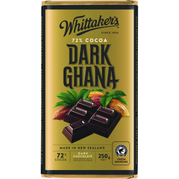 Whittaker's Dark Ghana 72% Cocoa Dark Chocolate Block